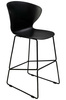 Krzesło barowe ALI czarny - polipropylen, metal
