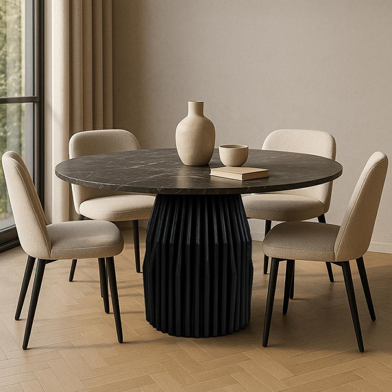 MaMaison stół jadalniany LEVANTE 120 czarny marmur