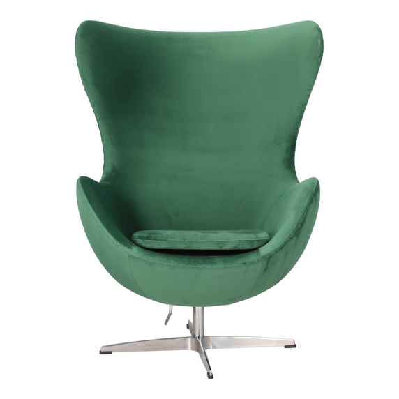 Fotel Jajo Velvet zielone/ srebrna podstawa