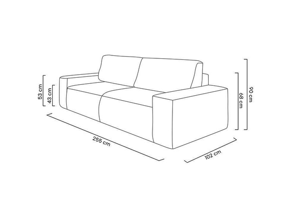 Sofa PILLOW z funkcją spania jasny beż