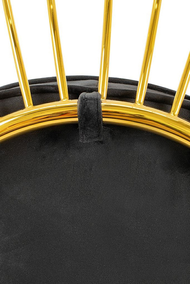 Fotel GABBIA STAND z podnóżkiem złoty - welur, stal