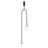 Lampa wisząca LOOP czarna 123 cm z białymi kloszami - nowoczesna do salonu