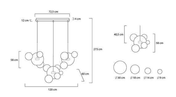 MOOSEE lampa wisząca CAPRI LINE 3 złota
