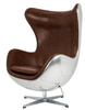 Fotel EGG AVIATOR PU brązowy - ekoskóra,  metal