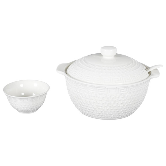 Zestaw do serwowania zup Waza, łyżka, 6  miseczek