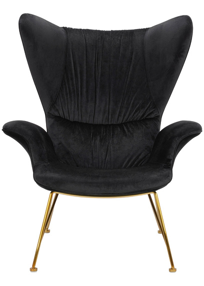 Fotel SHRIMP VELVET czarny / złoty