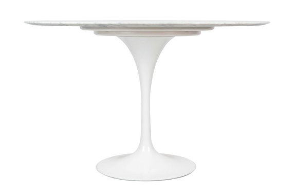 Stół TULIP MARBLE 120 CARRARA biały - marmur, metal