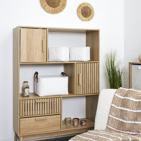 Zestaw 3 koszy Sztruks białe