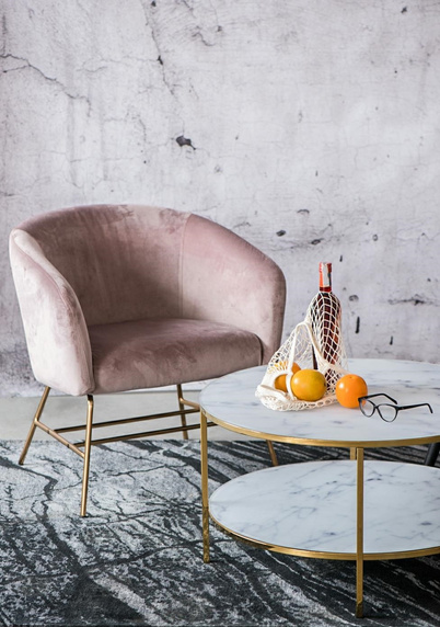 Fotel Ramsey VIC dusty rose/gold