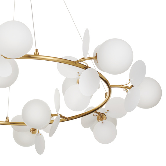 Lampa wisząca CHIC biało złota 105 cm - nowoczesna lampa do salonu