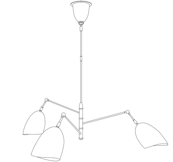 Lampa wisząca RAGNO czarna 150 cm