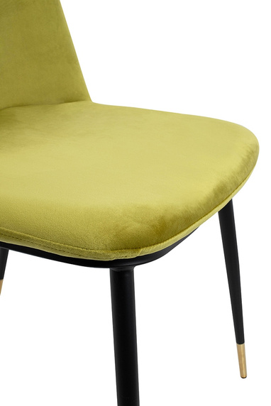 Krzesło DIEGO jasnozielone - welur, podstawa czarno złota