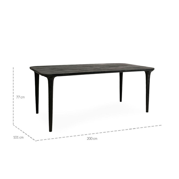 MaMaison stół jadalniany LAMINAR 200 czarny / drewno
