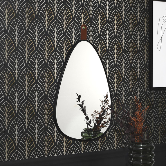 Lustro Chigago czarne z uchwytem