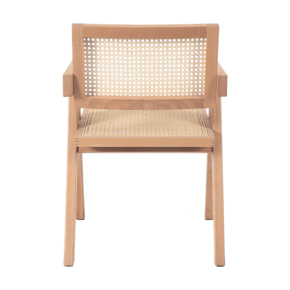 Krzesło BOHO drewniane w kolorze naturalnym z podłokietnikami
