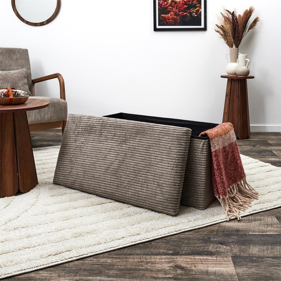 Pufa Medford składana z pojemnikiem szara