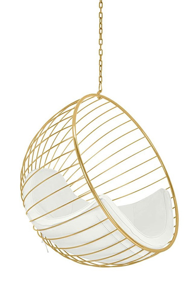 Fotel wiszący GABBIA złoty / beżowy