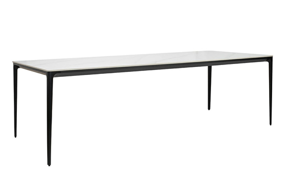 Stół SLIM 240x100 biały, czarny - ceramiczny marmur, aluminium