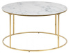 Stolik kawowy Bolton okrągły marmur/złot y