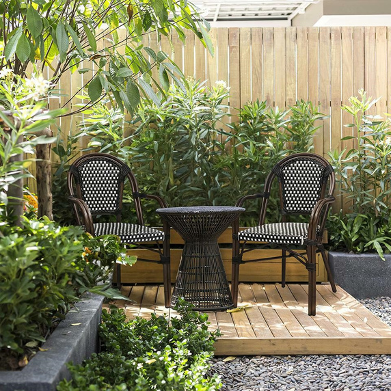 Krzesło ogrodowe CAFE PARIS ARM brązowe rattan