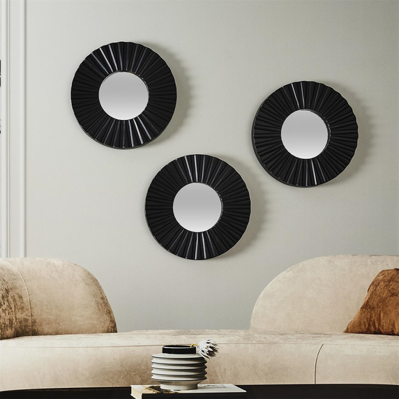 Zestaw 3 luster Origami czarne