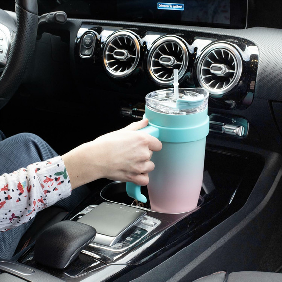 Kubek termiczny Miami Tie-Dye niebieski/  różowy