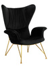 Fotel SHRIMP VELVET czarny / złoty