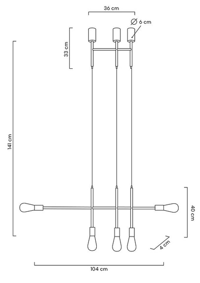 MOOSEE lampa wisząca RIVA 5 złota