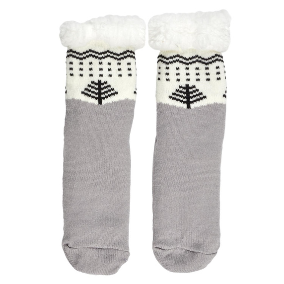 Skarpety zimowe sherpa ze wzorem rozmiar  39-42 szare