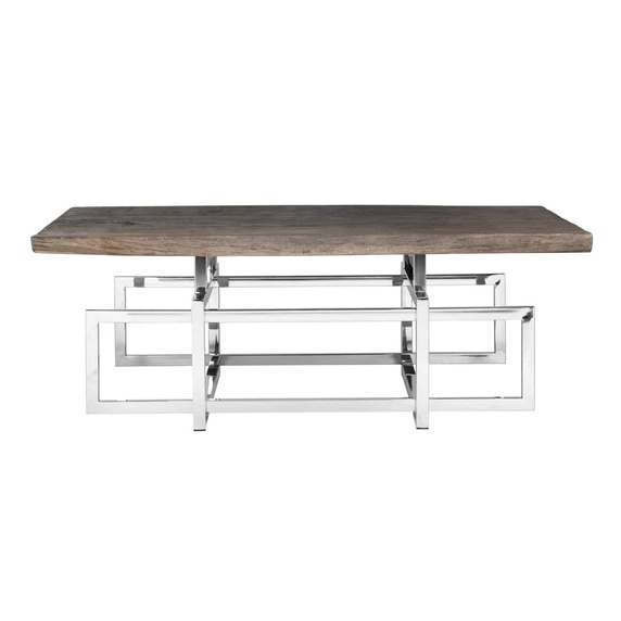 RICHMOND stolik kawowy TUXEDO srebrny - drewno, stal nierdzewna