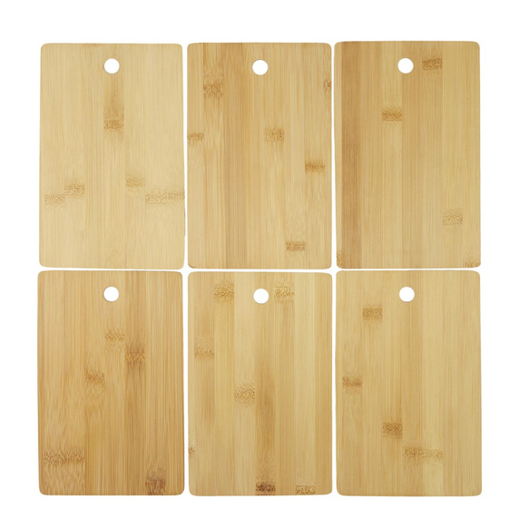 Zestaw 6 desek do krojenia bambusowych    na stojaku