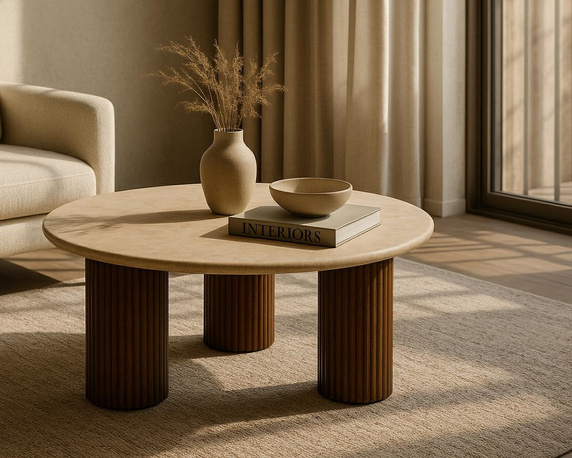 MaMaison stolik kawowy RAGNO marmur / drewno