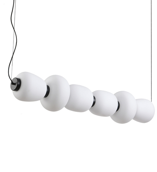 Lampa wisząca BRILLA-6 LED biało-czarna 125 cm
