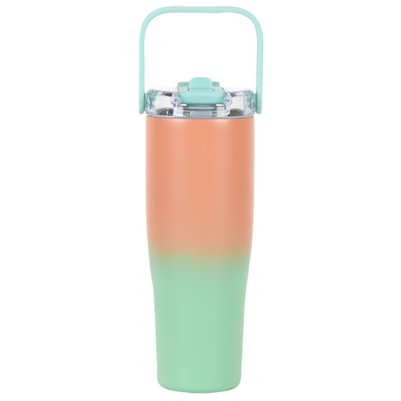 Kubek termiczny New York 900ml            pomarańczowo-zielony