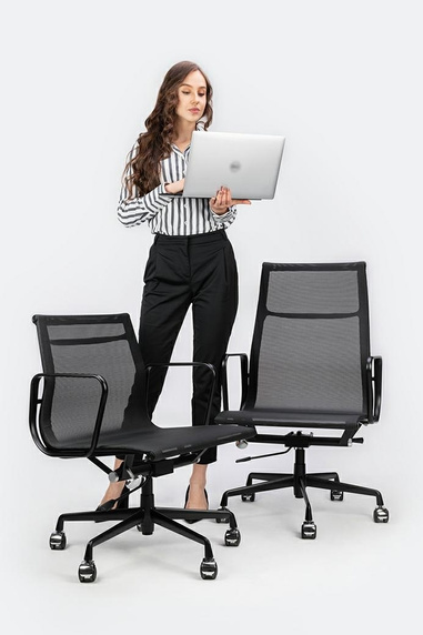 Fotel biurowy AERON PREMIUM czarny - siatka, aluminium