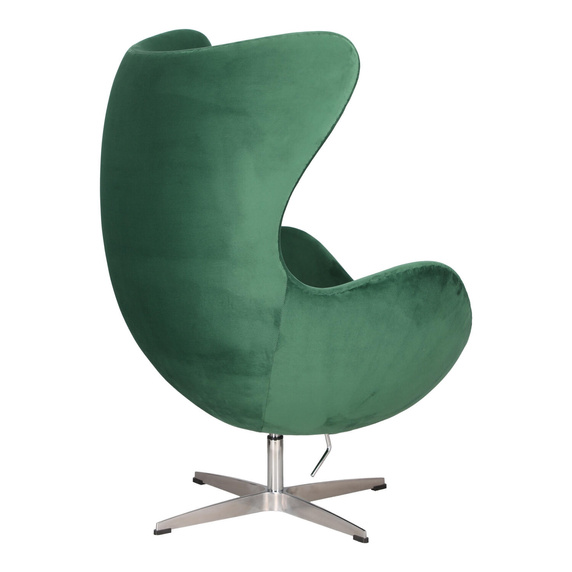 Fotel Jajo Velvet zielone/ srebrna podstawa