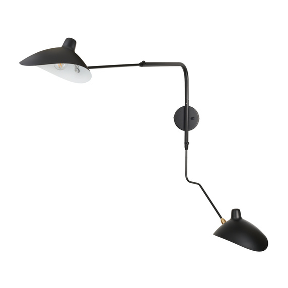 Lampa ścienna CRANE-2W S czarna 110 cm