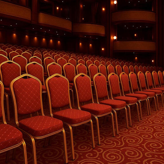 Krzesło bankietowe / konferencyjne HEROS  czerwone / złote