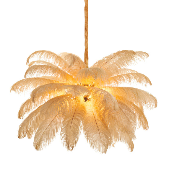 Lampa wisząca EMU pióra beżowe 100 cm