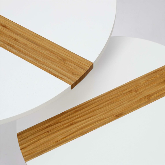 Zestaw 2 stolików kawowych Paraiba  biały/naturalny