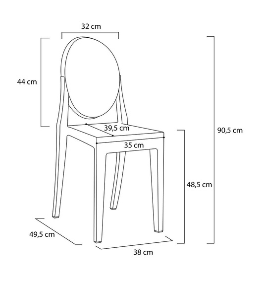 Krzesło VICTORIA dymione - poliwęglan