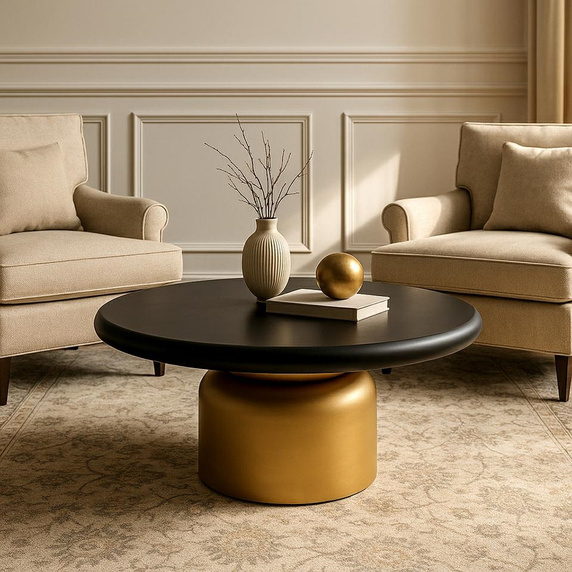 MaMaison stolik kawowy LEONARDO złoty / czarny