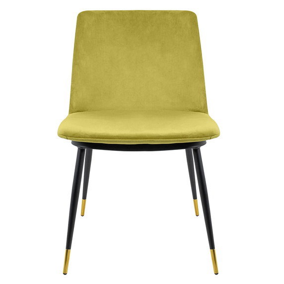 Krzesło DIEGO jasnozielone - welur, podstawa czarno złota
