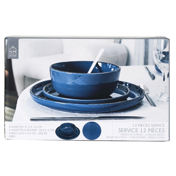 Zestaw obiadowy Temp na 4 osoby           niebieski