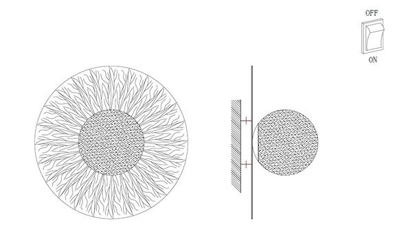 Lampa ścienna SUN S złota 20 cm