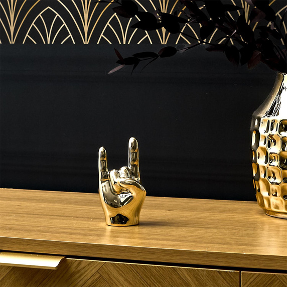 Dekoracja, figurka Dłoń mała Rock and     Roll złota