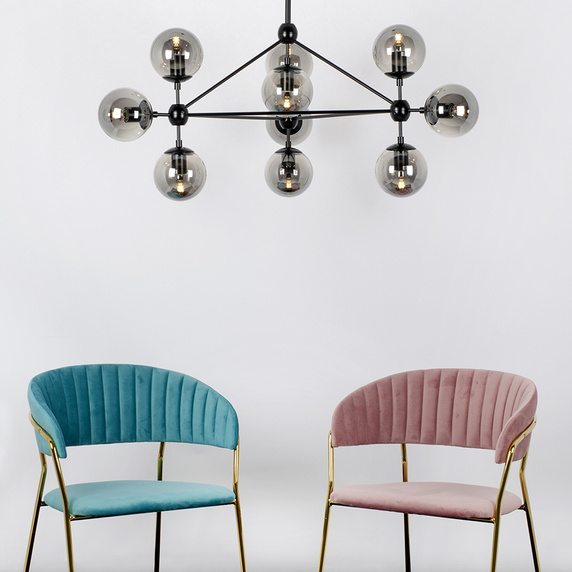 MOOSEE lampa wisząca PLANETARIO 10 czarna - klosze dymione