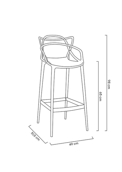 Krzesło barowe HILO PREMIUM 65 cm czarne