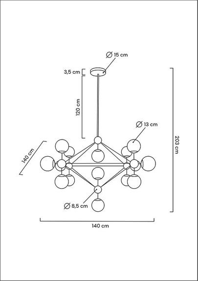 MOOSEE lampa wisząca ASTRIFERO 15 czarna