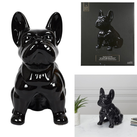 Figurka Buldoga francuskiego L czarna